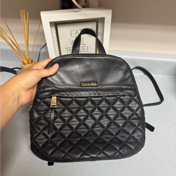Calvin Klein Black Quilted Backpack - Picture 1 of 9